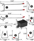 114 Piece Pegboard Hook Set With Metal Hooks Bins And Locks For Garage Organization Fits Standard One Eighth And One Quarter Inch Pegboards With One Inch Spacing displayed with different hook types and sizes.