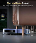 2 In 1 Robot Vacuum And Mop With WiFi And App Control, Ultra Slim Quiet Cleaner for Hard Floors and Pet Hair under couch