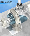 Push To Connect Pneumatic Fitting, Male Straight 4mm Tube OD To M5 Thread, PC4 M5 Pack Of 10, installed on metal pipe