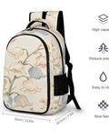 Multicolor Bluebell Linen Pattern Backpack For Everyday Carry Unisex Large Capacity Durable Polyester with Smooth Zipper