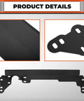 Steering Box Brace For Jeep Cherokee XJ 1984 To 2001 Steel Sector Shaft Support Powder Coated Black Solid Welded Construction