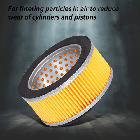 5 Pack Air Compressor Intake Paper Filter Elements 4.2x3x2 Inches Piston Type Yellow Replacement