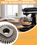 Worm Gear Replacement For Stand Mixer Fits 5 Qt And 6 Qt Models Replaces WP9706529 W10916068 9706529 9703543 with mixer