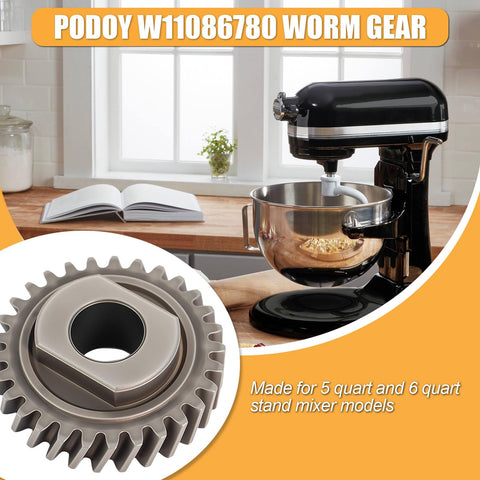 Worm Gear Replacement For Stand Mixer Fits 5 Qt And 6 Qt Models Replaces WP9706529 W10916068 9706529 9703543 with mixer