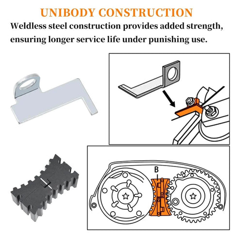 Illustration of unibody construction of 9 Piece Engine Camshaft Alignment Locking Timing Tool Kit With Water Pump Wrench For GM 16V