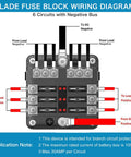 Six Way Fuse Block for 12V and 24V Vehicles with Six Circuit ATC ATO Waterproof Fuse Box Holder LED Indicator and Weatherproof Cover Built To Last Easy Fault Detection and Quick Fuse Replacement for Cars Trucks Boats Marine RVs Vans wiring diagram.