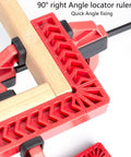 Four Inch 90 Degree Angle Finder Square With Easy To Read Double Sided Scale positioned on wood for precise alignment.