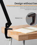 Iron clamp design for LED Architect Desk Lamp With Clamp, Swing Arm, Dimmable 2000 Lumen Task Light, 24W, 22 inch Head