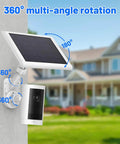 2-In-1 Solar Panel And Camera Wall Mount With 360 Degree Rotation For Ring Stick Up Cam Spotlight Cam Plus Pro Blink Arlo Eufy Wyze