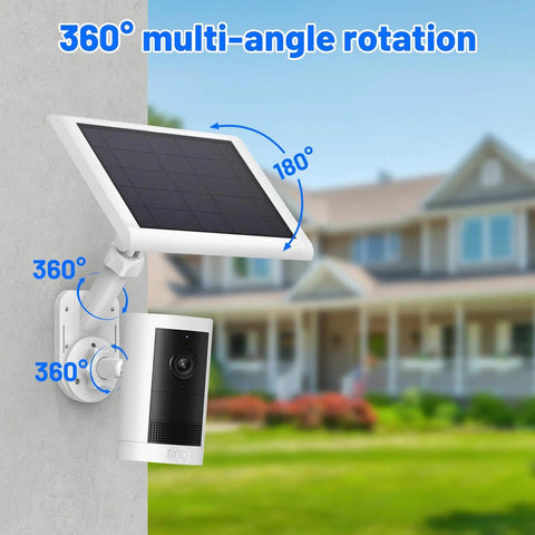 2-In-1 Solar Panel And Camera Wall Mount With 360 Degree Rotation For Ring Stick Up Cam Spotlight Cam Plus Pro Blink Arlo Eufy Wyze