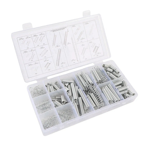 Dope 200-Piece SASKATE Extension Spring Kit With Storage Box Features Zinc Plated Metal Assorted Sizes Perfect for Home Repairs Shop Tools And Automotive Fixes You'll Love. open plastic case with assorted zinc-plated extension springs