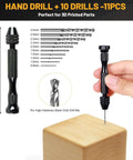 Ultimate All In One 63 Piece 3D Printing Tool Kit with hand drill and 10 drill bits for precise post-processing.