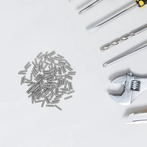 Headless Set Screws 100 Pcs M2.5x10 Internal Hex Drive Recessed Countersunk Socket Screws Solid Carbon Steel For Electronics Projects And Door Handle Repair Kit HeavyDuty Fasteners For DIY, pile of M2.5x10 carbon steel grub screws