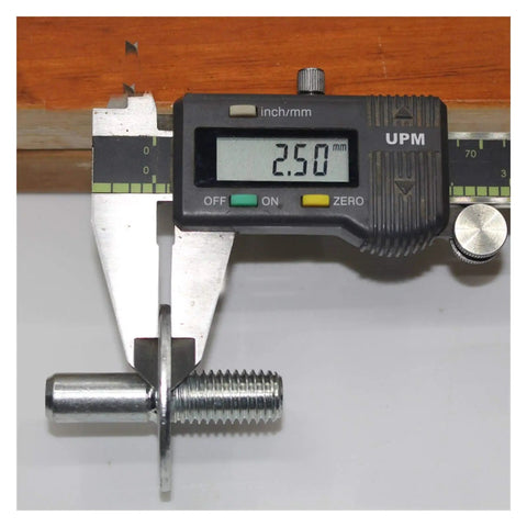 Straight Up Heavy Duty M12 Bedpost Connector Nuts For Furniture Assembly Zinc Plated measured with caliper at 2.50mm.