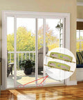 Sliding Patio Door Rollers Replacement Hardware Fits Major Brands Including Jeld Wen Truth Milgard Marvin 1-1/4 Inch Steel Ball Bearing Wheels 5-3/4 Inch Height Side Adjustable 2 Pack For Smooth Easy Sliding And Long Lasting Performance installed on white frame patio door
