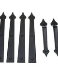Magnetic Carriage Style Garage Door Accent Trim Hardware Kit with four 16-inch hinges and two 12-inch handles displayed.