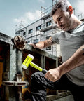 Person using Hi Viz Dead Blow Mallet With Non Rebound Action, Durable Nylon Inserts, Break Proof Steel Handle, Anti Slip Grip