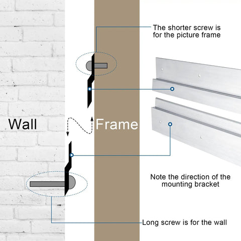 Installation guide for 12 Pack French Cleat Wall Mount Brackets With Z Bar Supports And Silicone Dots Heavy Duty Killer Grip Picture Hanger Kit.