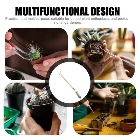 Stainless Steel Bonsai Rake And Tweezers Set For Potted Plants Pro Grade Gardening Tools For Loosening Soil And Shaping Bonsai with stainless steel tweezers