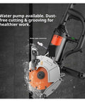 Pro Grade Cordless Circular Saw With Brushless Motor For Dust Free Concrete Wall Slotting And Heavy Duty Stone Grooving Cuts Hardcore Smooth As Butter No Sweat On Any Job Site with water pipe connector for dust-free operation.