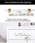 5 Pack Acrylic Cabinet Pulls With Brass Base Crystal Clear Glass Handles In Gold Finish, 5 Inch Center to Center Hole Measurement Guide
