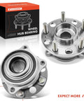 Two Pack Wheel Bearing And Hub Assemblies Direct Fit 5 Lug For Kia Sorento 2016 2020 Rear AWD And Sorento 2019 2020 Front Hyundai Santa Fe 2015 2018 Front Santa Fe Sport 2015 2018 Front Santa Fe XL 2015 2019 Front EZ Install displayed with packaging