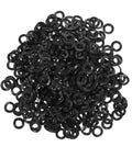 500 Piece Wave Washer Set for Screws and Bolts, Compression Type, Elastic and Resilient, Smooth Surface Reduces Friction, Ideal for Automotive and Home Projects. black wave washers piled together