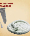 Door gasket seal, 3/4 in x 7 ft, braided white rope with adhesive tube included