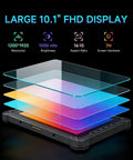 Heavy Duty Rugged Android 14 Tablet With Built In Barcode Scanner 8GB RAM And 128GB Storage large 10.1 inch FHD display layers