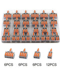 Get This Compact Mini Push In Wire Splitter Terminal Block For Easy Tool Free Splicing Of Solid Stranded And Flexible Copper Wires In Your Home Electrical Or Lighting Projects With Flame Retardant Pa66 Housing And Secure Tin Plated Contacts Rated For. 6, 6, 6, 12 pcs assorted pack