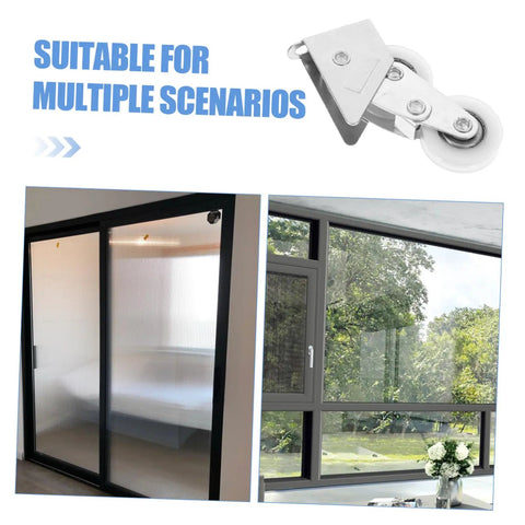 Heavy Duty Four Pack Aluminum Alloy Sliding Door Pulleys With Double Wheel Bearings And Smooth Gliding Track Rollers for sliding door use.