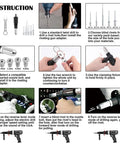 Professional Rivet Gun Adapter Kit With Flex Head And 210 Pcs Assorted M3 M4 M5 Aluminum Pop Rivets Includes Wrench And Clamping Fixture For Bulldog Tough Sheetmetal And Industrial Ductwork Projects instruction steps for use and assembly