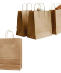 Big 14 By 10 By 16 Inches Brown Paper Bags With Handles For Takeout And Shopping Large Kraft Bags For Food Service Catering Retail