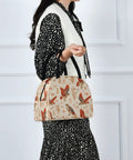 Insulated Lunch Tote Bag With 7 Liter Capacity For Work Travel And Outdoor Eats with red-tailed hawk design being held