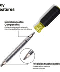 Multi Bit Screwdriver And Nut Driver Set With Comfy Cushion Grip Handles, showing screwdriver with precision bits and cushion grip.