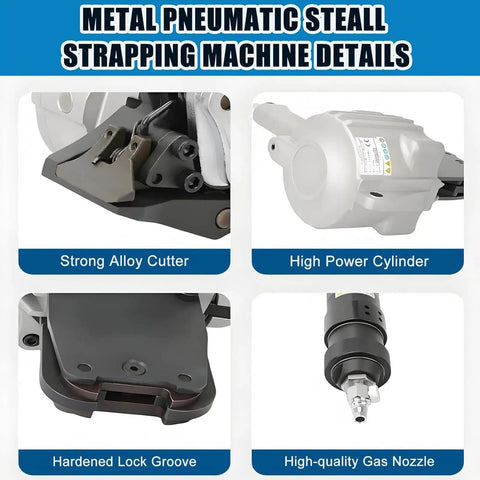 Heavy Duty Pneumatic Metal Strapping Tool Set For Industrial Bundling No Power Needed Yet Packs A Punch, machine details