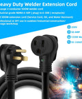 Beefy Heavy Duty Welder Extension Cord 50 Amp SOOW 6 AWG NEMA 6 By 50 Welding Cable with plugs and welding scene