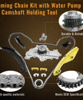 Timing Chain Kit With Water Pump And Camshaft Holding Tool For 2011 Through 2019 Explorer Edge Taurus Flex 3.5L And 3.7L V6 Engines