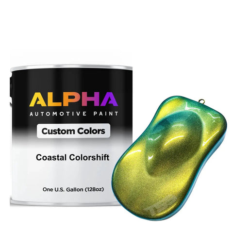 Top Shelf Colorshift Paint Basecoat Midcoats In A One Gallon 128 Oz Ready To Spray Formula featuring coastal colorshift paint sample.
