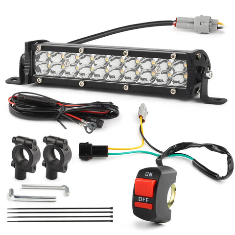 Amber White Dirt Bike Led Light Bar Kit With On Off Switch Plug And Play Headlight for 7/8 Inch Handlebars with accessories