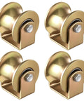 4 Pack 3 Inch U Groove Caster Wheels Forged From Heavy 45 Pound Steel Brackets Rated 1763 Lbs Each, gold steel rollers.