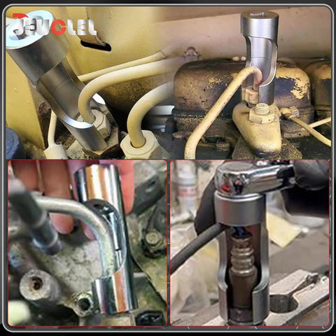17mm Diesel Injector Fuel Line Socket Flare Nut Wrench Slips Right Past Grime And Takes The Hustle Out Of Stubborn Nuts Built For 3/8 Square Drive Ratchets Cleans Thermo Sensors Fast in use with fuel lines