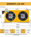 Beefy Industrial Air Cooler Fans For CNC Machines 60 L Per Minute Flow 2.4KW Cooling Power Hydraulic Oil Cooler Heavy Duty Heat Exchanger