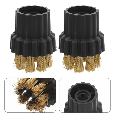 Slick Hardworking 6 Pack Steam Cleaner Brush Head Replacements featuring durable plastic and copper build for quick swap.