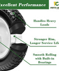 Flat Free 14.5 Inch Wheelbarrow Tire And Wheel Set 3.50-8 Replacement For Garden Carts with highlighted durability features