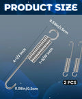 Pro Quality 4.5 Inch Recliner Springs 2 Pack Stainless Steel Tension Parts For Home Furniture Built Strong For The Daily Hustle Easy Install Job Today, showing size dimensions.