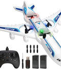 RC Drone Remote Control Airplane Ready To Fly Foam Jet Fighter Stunt Plane with controller, batteries, and accessories, white