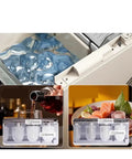 Quick Freeze Countertop Ice Maker For Home And Dorm slams out fast ice cubes in minutes with push buttons shown pouring drink.