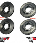 Four Pack Inner Disk Flange Nut Kit For Angle Grinders Replacement Parts Bulked Up With Wear Resistant Steel with reverse and front views.