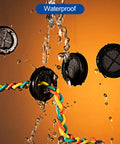 32 Pcs Rubber Grommets Set For 22mm Drill Holes waterproof with cables passing through grommets against an orange background.